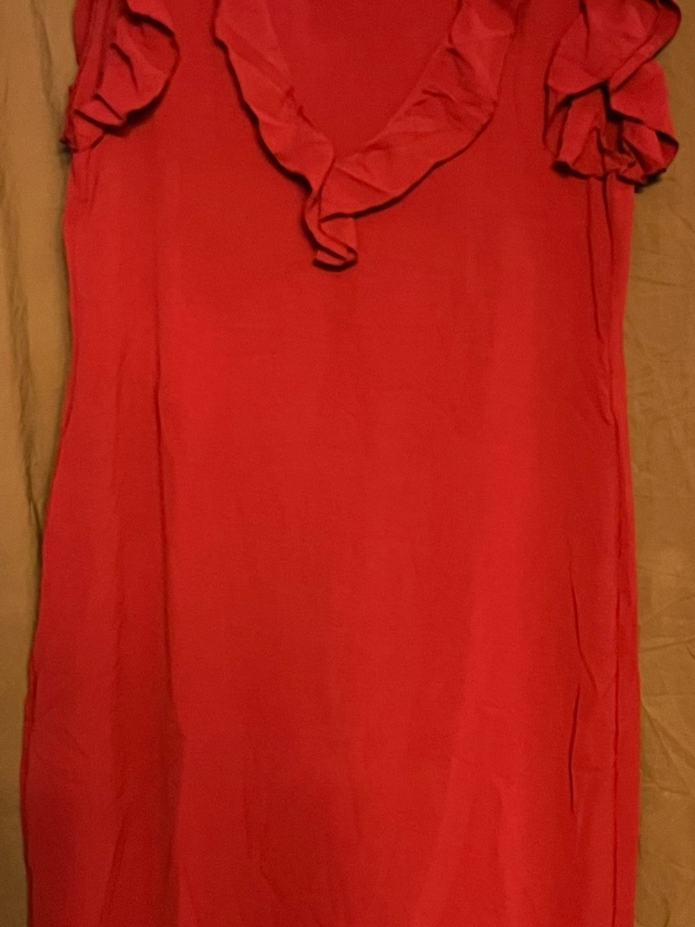 Women’s Red Ruffle V-Neck Maxi Dress